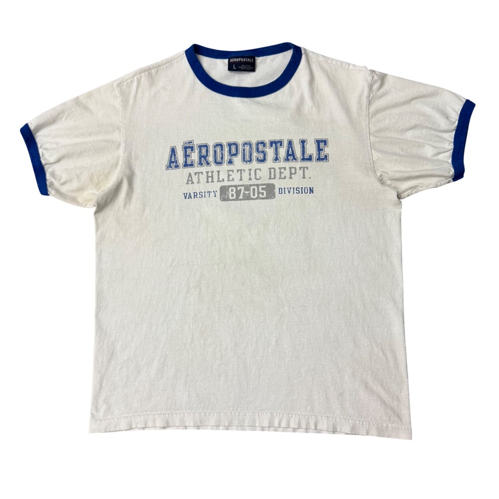 Vintage Y2K Aeropostale Athletic Dept Varsity Ringer T-Shirt Skater 2000s Tee L